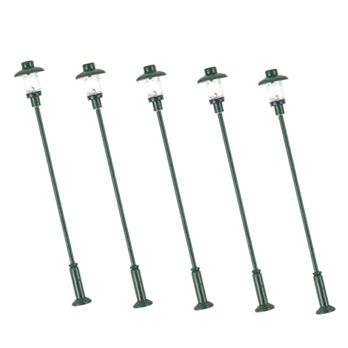 DOITOOL 5 Stück Sandtabellenmodellzubehör Outdoor- Tisch Lampe Miniatur Modell Straßenlaterne Mini-gartenlampe Laternenpfahl-Modell Landschaftsdekor Edelstahl Plus Abs Green von DOITOOL