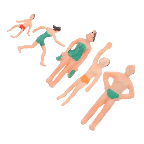 DOITOOL 5 Stück Teiliges Miniatur Schwimmfiguren für Modellbau Bunte Badeanzug Figuren für Architektur und Landschaftsmodelle für Puppenhaus und Garten Dekoration von DOITOOL
