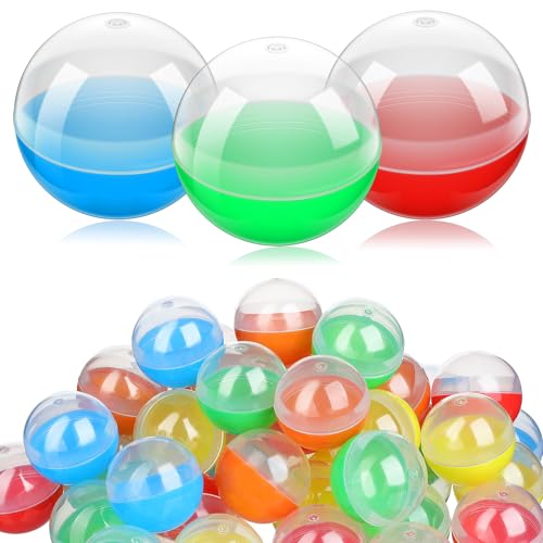 DOITOOL 50 Bunte Befüllbare Bälle für Kaugummiautomaten, Diy-spielzeug, Partygeschenke Und Ostern, 1, 49 Zoll Runde Aufbewahrungsbehälter von DOITOOL
