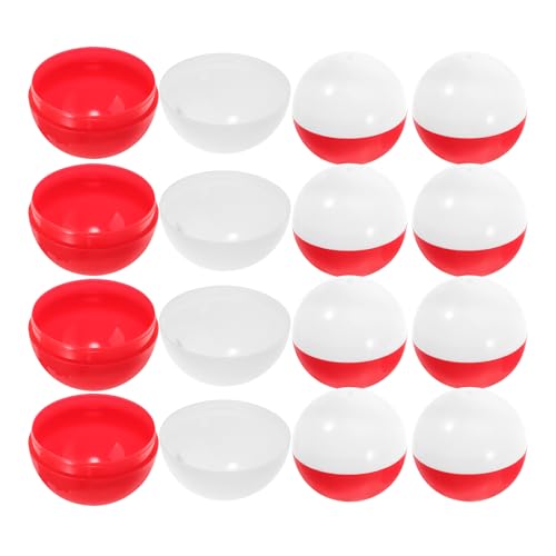 DOITOOL 50 Stück Leere Runde Kapseln, Rote Automatenkapseln, Mehrzweck-drehkugeln, Nachfüllbare Aufbewahrungsbox für Süßigkeiten, Rot Und Weiß, 1, 96 Zoll von DOITOOL