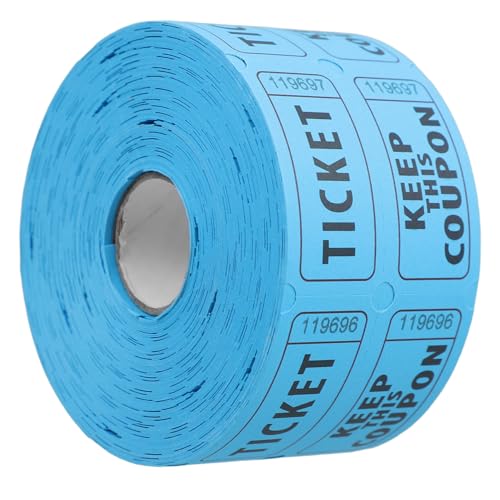 DOITOOL 500 Stück Rolle Lottoscheine Verlosungstickets Preisverlosung Papiertickets doppelte Tombola-Tickets Lose für die Feiertags-Tombola 170g Doppeloffsetpapier Sky-Blue von DOITOOL