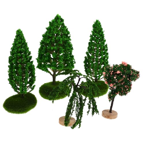 DOITOOL 5Stücke Baumfigur Dekorative Pflanzenfiguren für Mikrolandschaften Tischdekoration und Garten Hochwertige Baumstatue für Puppenhäuser von DOITOOL