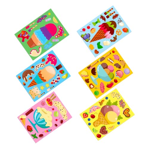 DOITOOL 6 Blätter Eiscreme -Puzzle -Aufkleber Kleine Aufkleber Party Gefälligkeiten Cartoon -Aufkleber Kuchen Aufkleber Aufkleber Obstaufkleber beschichtetes Papier DOITOOL 6 Blätter Eiscreme -Puzzle -Aufkleber Kleine Aufkleber Party Gefälligkeiten Cartoon -Aufkleber Kuchen Aufkleber Aufkleber Obstaufkleber beschichtetes Papier von DOITOOL