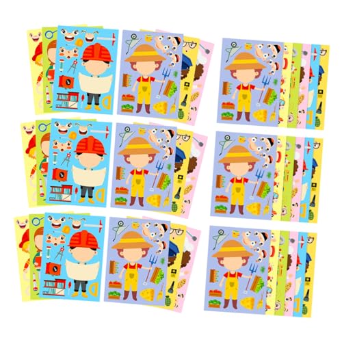 DOITOOL 6 Sätze Teiliges DIY Berufs Puzzle Set mit Anzieh Aufklebern Interaktives Lernspiel für Fördert Kreativität Feinmotorik und Teamwork bei Partys und Schulaktivitäten von DOITOOL