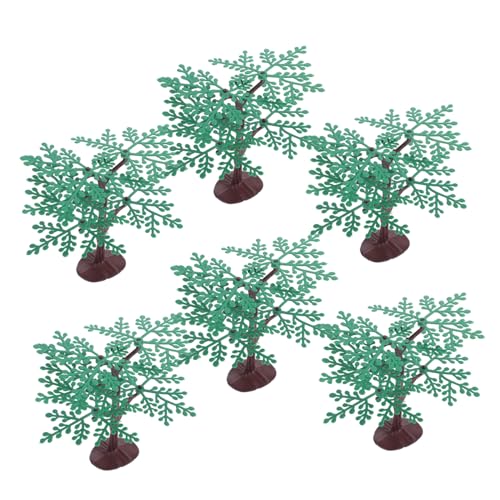DOITOOL 6 Stück Kunststoff Baummodell Kleine Bäume Baumfigur Modellbäume Modellbaum Großmengen Miniaturen Zum Basteln Kunststoffbäume Miniaturbäume Zum Basteln Mikro von DOITOOL