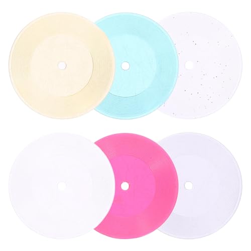 DOITOOL 6 Stück Miniatur-schallplatten, Puppenhaus-dekor, Bezauberndes Mini-schallplatten-Modell-zubehör für Die Puppenhaus-Dekoration, Gemischte Farben von DOITOOL