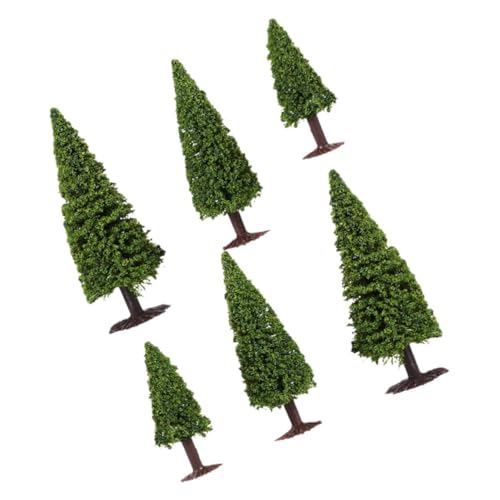 DOITOOL 6 Stück Modellkiefer Wald Baum Miniatur n Schuppenbäume Kleine Bäume sandtisch DIY Modell Modellbäume Mini-Landschaftsdekor Mini-Sandtisch-Pflanzenmodell Plastikbäume Eisen Green von DOITOOL