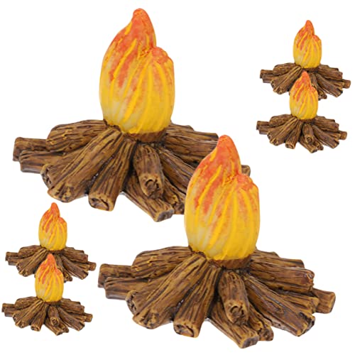 DOITOOL 6 Stück Teiliges Miniatur Feuerstelle Resin Dekorationsmodell für Mikro Landschaften für Camping und Geburtstagsfeiern Kreative DIY Gestaltung von DOITOOL