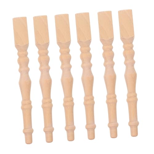 DOITOOL 6 Stück Teiliges Miniatur Tischbeine aus Holz Stabile Puppenhaus Möbelbeine DIY Miniaturmöbel Zubehör für Detailreiche Simulation für Puppenhaus und Mini Szenerien von DOITOOL
