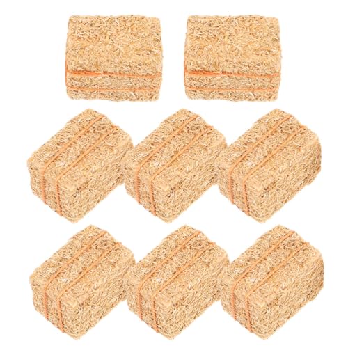 DOITOOL 8 Stück Mini-strohballen-dekor für Puppenhäuser, Künstliche Heuhaufen für Szenen, Dekorative Ornamente für Weihnachten Und Bastelarbeiten von DOITOOL