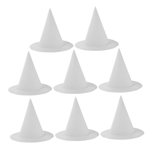 DOITOOL 8 Stück Teiliges DIY Hexenhut aus Weißem Papier für Bemalen und Gestalten Klassische Spitze Form für Halloween Partys Kreative Bastelaktivität und Kostümzubehör von DOITOOL