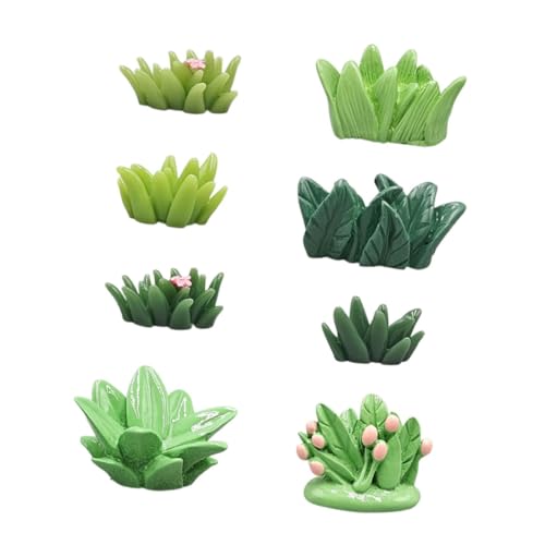 DOITOOL 8 Stück Teiliges Miniatur Dollhouse Pflanzen Kleine Künstliche Pflanzen Realistisch Gestaltetes Mini Gras für DIY Mikro Landschaft Puppenhaus Garten Zubehör Natürliche Deko für von DOITOOL