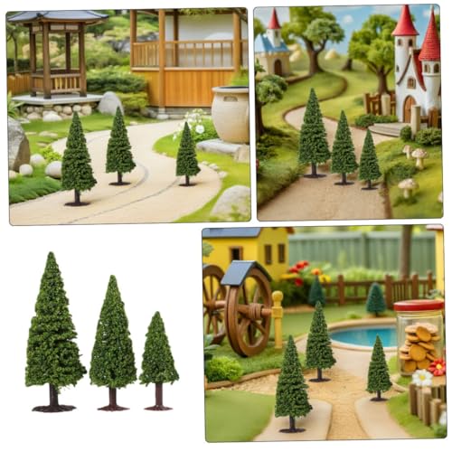 DOITOOL 9 Stück Teiliges Miniatur Bäume in Militärgrün Architektur Fake Trees Kleine Landschaftsbäume für Modellbau DIY Dekoration Vielseitige Mini Bäume für Sandtisch und Kreative von DOITOOL