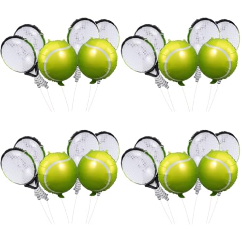 DOITOOL Grüne Tennis-Party-Ballons, 4 Sets, Tennis-Party-Dekorationen, Folienballons für Sport-Themen-Geburtstagsdekorationen, Foto-Requisiten, 45,7 cm von DOITOOL