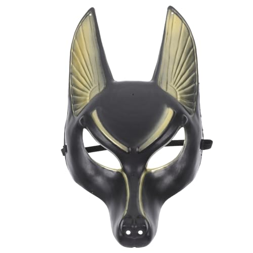DOITOOL Halloween Wolfsmaske Ägyptischer Des Todes Rollenspielmaske Karneval Halloween Cosplay Kostümzubehör Wolf-Cosplay-Requisite Schwarzer Kunststoff von DOITOOL