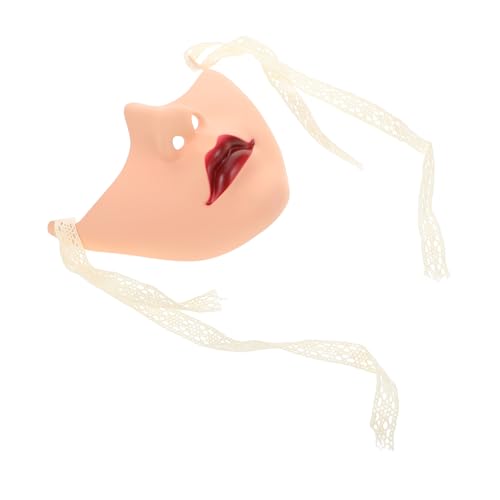 DOITOOL Handgemalte Chinesische Maske Hautfarbe mit Roten Lippen für Halloween Theater Karneval und Kostümpartys von DOITOOL