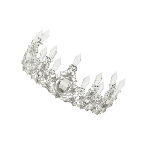 DOITOOL Hochzeitsdekoration Kopfschmuck Krone Kuchen Topper Tiara Kuchen Krone Kuchendekoration für die Hochzeit Kristall Ornamente Eiszapfen Braut Kopfbedeckung von DOITOOL