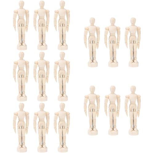 DOITOOL Künstlerpuppe Aus Holz 15-Teiliges Zeichenfigurenmodell Mit Ständer 4 5 Zoll Großes Holzmodell Einer Menschlichen Figur Artikulierte Skizzierdekoration von DOITOOL