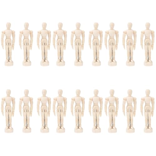 DOITOOL Künstlerpuppe Aus Holz 18-Teiliges Zeichenfigurenmodell Mit Ständer 4 5 Zoll Großes Holzmodell Einer Menschlichen Figur Artikulierte Skizzierdekoration von DOITOOL