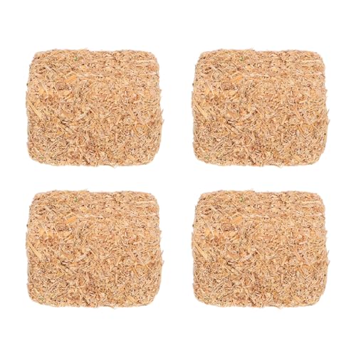 DOITOOL Mini-heuballen, 4-teiliges Dekoratives Heuhaufen-Ornament, Rustikale Tischdekoration, Hintergrunddekor mit Bauernhof-Motiv, 3,5 X 2,0 X 2,0 cm von DOITOOL
