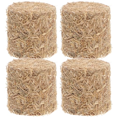 DOITOOL Mini-heuballen, 4-teiliges Dekoratives Heuhaufen-Ornament, Rustikale Tischdekoration, Hintergrunddekor mit Bauernhof-Motiven, 2,0 X 2,0 X 2,0 cm von DOITOOL