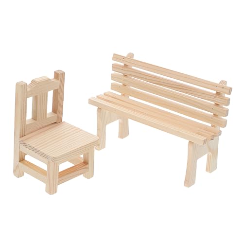 DOITOOL Mini-stühle Aus Holz Für Puppenhaus 2 Stück Miniatur-Bank- Mini-puppenhaus-zubehör Und Wohnkultur DOITOOL Mini-stühle Aus Holz Für Puppenhaus 2 Stück Miniatur-Bank- Mini-puppenhaus-zubehör Und Wohnkultur von DOITOOL