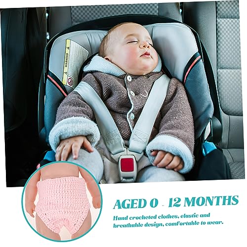 DOITOOL Neugeborenen Fotografie Teiliges Handgestricktes Wollkostüm mit Süßem Schweinemotiv Mütze und Hose für Fotoshooting Rosa Weiches Outfit für Neugeborene und Babyfotos von DOITOOL