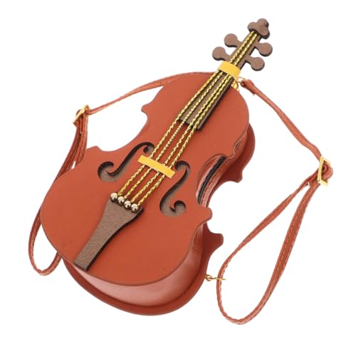 DOITOOL Puppengeigenrucksack Puppen-musiktasche Puppenrucksäcke Tasche Für Puppenzubehör Süße Puppentaschen Mini-Puppen-rucksäcke Puppenmusik-Schultasche Süße Geigentaschen Pu-Leder von DOITOOL