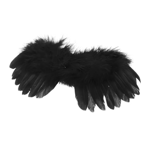 DOITOOL Puppenkleidungszubehör große Flügel Puppenhaus-Miniaturen Katzenflügel Flügel Erwachsene Frauen schmetterlingsflügel kostüme artikulierende Flügel Entenfeder Black von DOITOOL