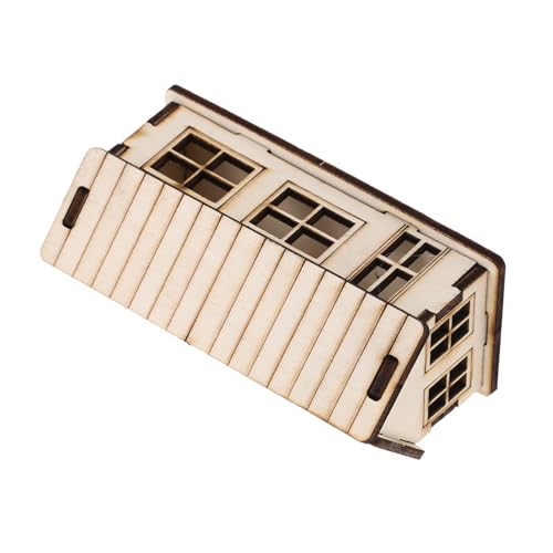 DOITOOL Sandtischhaus Bauen unfertiges Holzhandwerk Spielzeughaus Handwerkshäuser Holz zum Basteln kleine Häuser zum Basteln unfertiges Holzhaus Bausatz hölzern Beige von DOITOOL