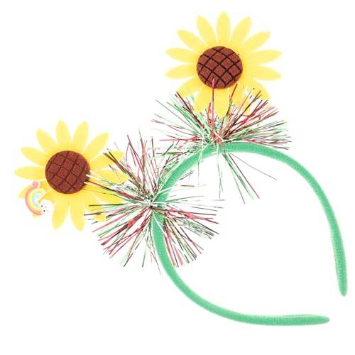 DOITOOL Sonnenblumen-Stirnband sonnenblumen haarreif sonnenblumen kopfschmuck Gänseblümchen-Stirnband Party-Haarbänder Hochzeitsdekorationen Haargummis Kopfschmuck aus Sonnenblumen Hippie von DOITOOL