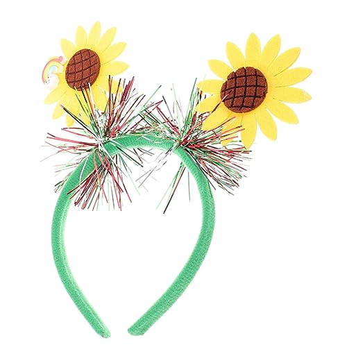 DOITOOL Sonnenblumen-Stirnband florale Krone Brautblumenkrone Haargummis Blumengirlande Party-Haarreifen Accessoires für Partyfrisuren sonnenblumenkopf Kranz Geschenk Kopftaste Fräulein von DOITOOL