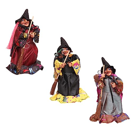 DOITOOL Teiliges Halloween Hexenpuppe Gruselige Party Dekoration mit Besen Geruchsfrei und Langlebig Aufhängen an Türen Wänden Bäumen für Halloween Atmosphäre von DOITOOL