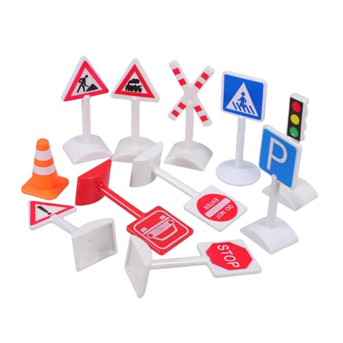 DOITOOL Teiliges mit Ampeln Stoppschildern und Verkehrsleitkegeln für Zubehör für Mikro Landschaften und Modelleisenbahnen von DOITOOL
