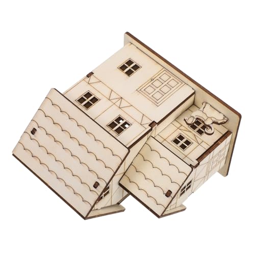 DOITOOL Unfertiges DIY Holzhaus Modell Bausatz mit LED Licht Miniatur Holzhaus Puzzle für Erwachsene und Innovatives Stem Handwerksprojekt Log Cabin Kit Montage Erforderlich von DOITOOL