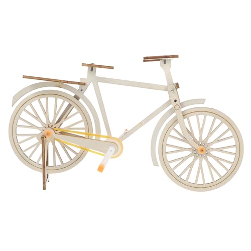DOITOOL Vintage Fahrrad Modell DIY Holz Bausatz Kleines Selbstgebautes Fahrrad Dekoratives Retro Bike Ornament Mechanisches Lernspielzeug für Langlebige Handwerkskunst von DOITOOL
