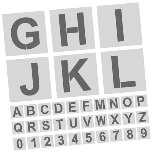 DOITOOL Wiederverwendbares Alphabet Zahlenschablonen Set aus Robustem Kunststoff DIY Bastelset für Malen Lernen und Beschildern Inklusive Buchstaben und Zahlen Leicht zu Reinigen von DOITOOL