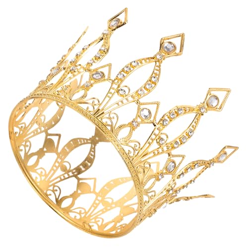 DOITOOL Tiara-Stirnband Prinzessin Krone Stirnband hochzeitsdeko Golddekor Tiara-Kuchendekoration Dessert Tischdeko Hochzeit Erwachsener schmücken Haarschmuck Braut von DOITOOL