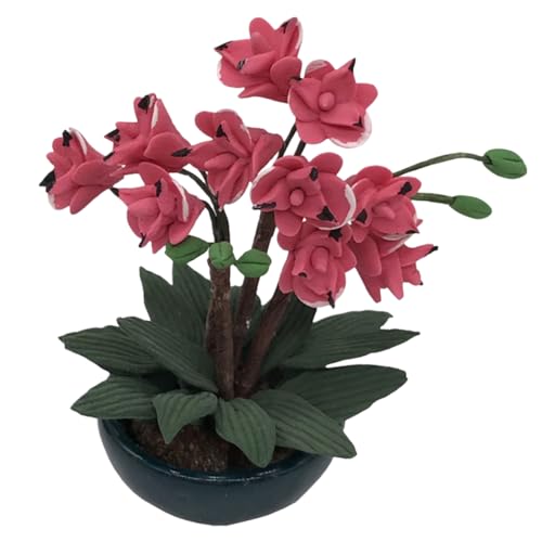 DOITOOL künstliche Blume Blumen Kunstrasenpflanze künstliche Outdoor-Pflanzen Anlage Fälschung kunstpflanze kunstplflanze Mini-Pflanzendekor grüne Landschaft Landschaftsmodell Harz Rosy von DOITOOL