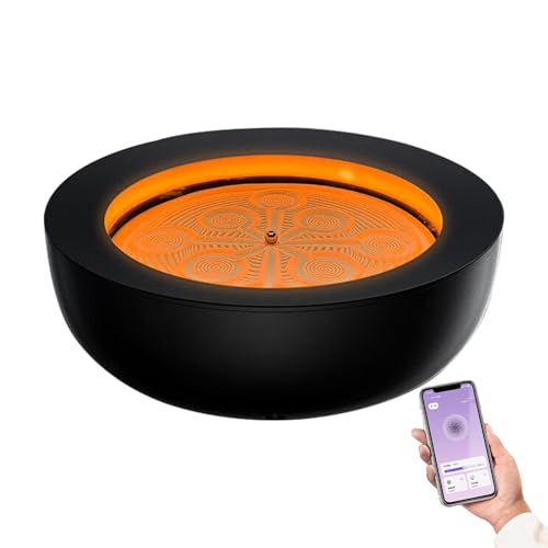 Zen-Meditations-Sandtisch, magnetischer beweglicher Sandkunsttisch mit 7-farbigen LEDs, 19 Mustern, App-Steuerung, 3D-bewegten Kunstbildern, Meditationszubehör, für das Homeoffice von DOJOEUU