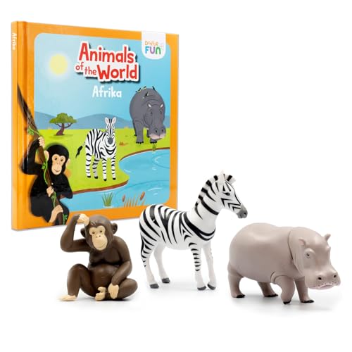 DOKTOR FUN 3 Spielzeug-Tierfiguren - Entdecke Afrika - AFFE-, Zebra- und Nilpferd-Miniaturen - Enthält EIN illustriertes Buch mit 3 Geschichten und Kuriositäten Kinder ab 3 Jahren DOKTOR FUN 3 Spielzeug-Tierfiguren - Entdecke Afrika - AFFE-, Zebra- und Nilpferd-Miniaturen - Enthält EIN illustriertes Buch mit 3 Geschichten und Kuriositäten Kinder ab 3 Jahren von DOKTOR FUN