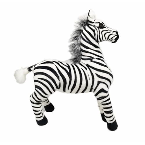 DOKUYIE Stand Realistisches Plüsch Zebra Pferd Spielzeug, Weiches und Kuscheliges Stofftier, Tolles Geschenk für Kinder und Erwachsene (M) von DOKUYIE