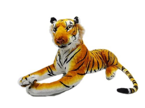 DOKUYIE Weiche Plüsch-Tiger-Puppe, Stofftier für Kinder und Erwachsene, tolles Geschenk, Party-Dekoration (Gelb, Größe 60) von DOKUYIE
