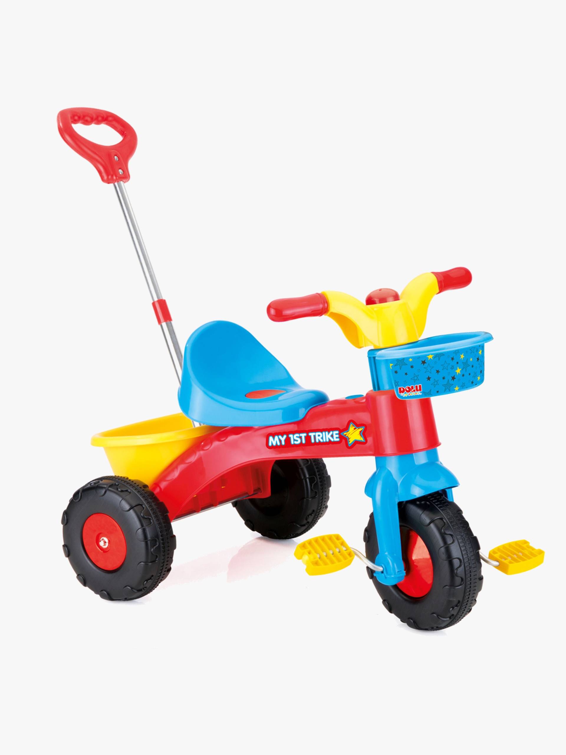 DOLU Dreirad Mit Schiebebügel, Rot/Blau/Gelb DOLU Dreirad Mit Schiebebügel, Rot/Blau/Gelb von DOLU
