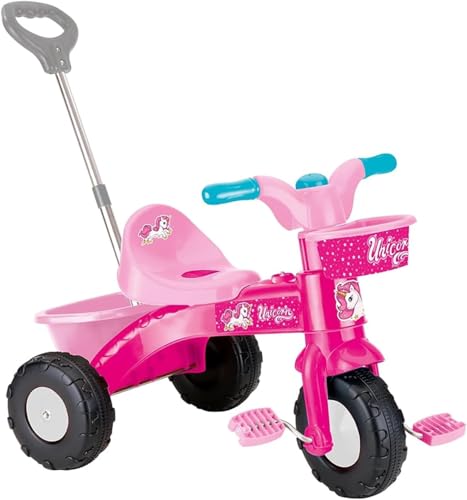 DOLU Einhorn-Kinder-Dreirad Meine erste Fahrt in Rosa – Pedalbetriebenes Dreirad mit Körben für Spielzeug – inklusive Elterngriff, ideal für Kinder ab 24 Monaten DOLU Einhorn-Kinder-Dreirad Meine erste Fahrt in Rosa – Pedalbetriebenes Dreirad mit Körben für Spielzeug – inklusive Elterngriff, ideal für Kinder ab 24 Monaten von DOLU