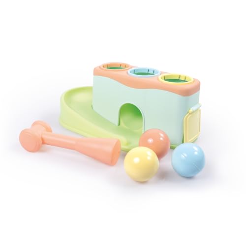 DOLU Rolling Ball, Kleinkind Shoot and Roll Ball Spielzeug, Kinder Aktivitätsspielzeug, 3 Rasseln Bälle, 1 Hammer, Kinder Spielzeug Verbessert die Motorik Ihrer Kinder von DOLU
