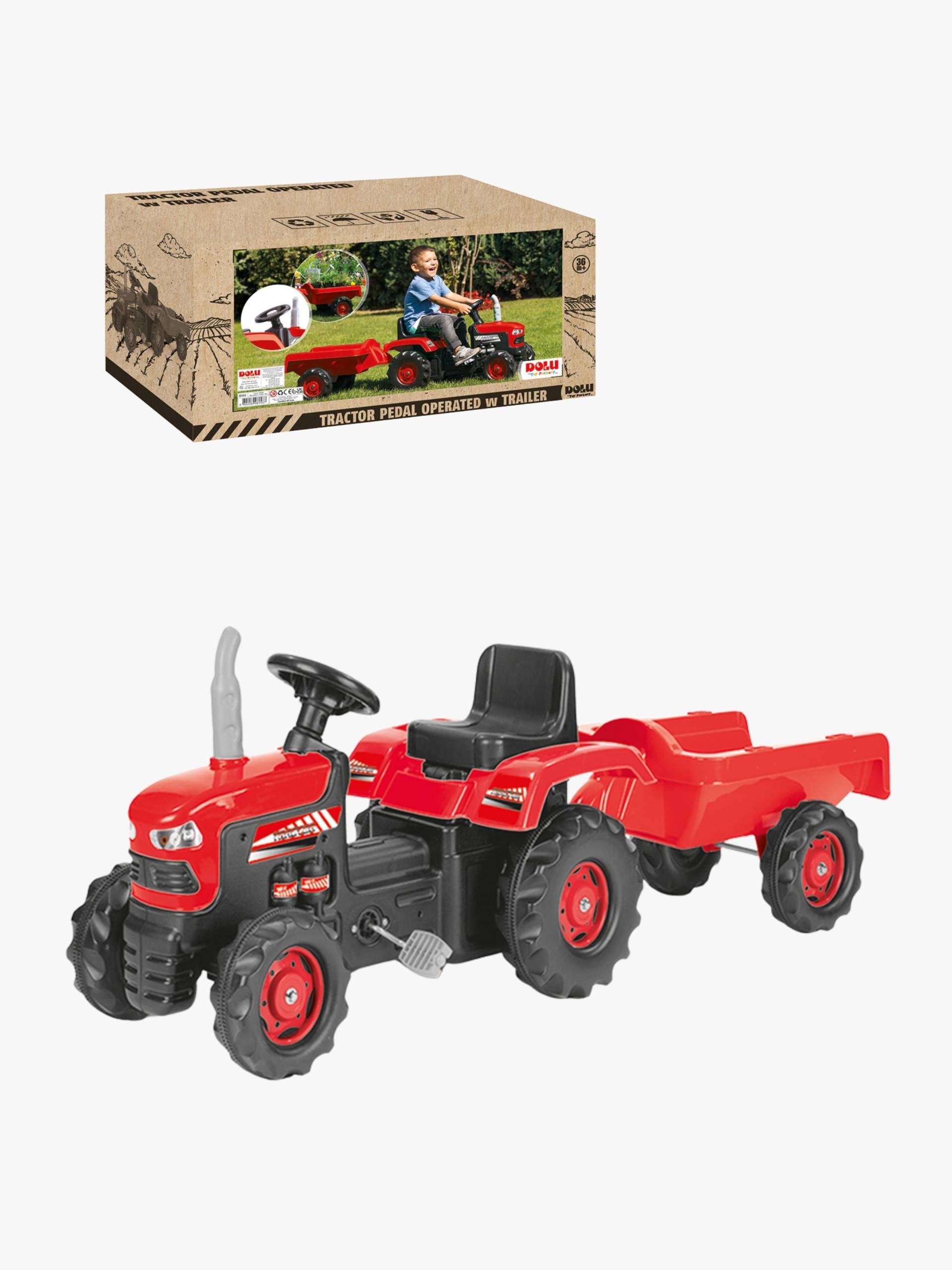 DOLU Trettraktor Mit Anhänger, Rot von DOLU
