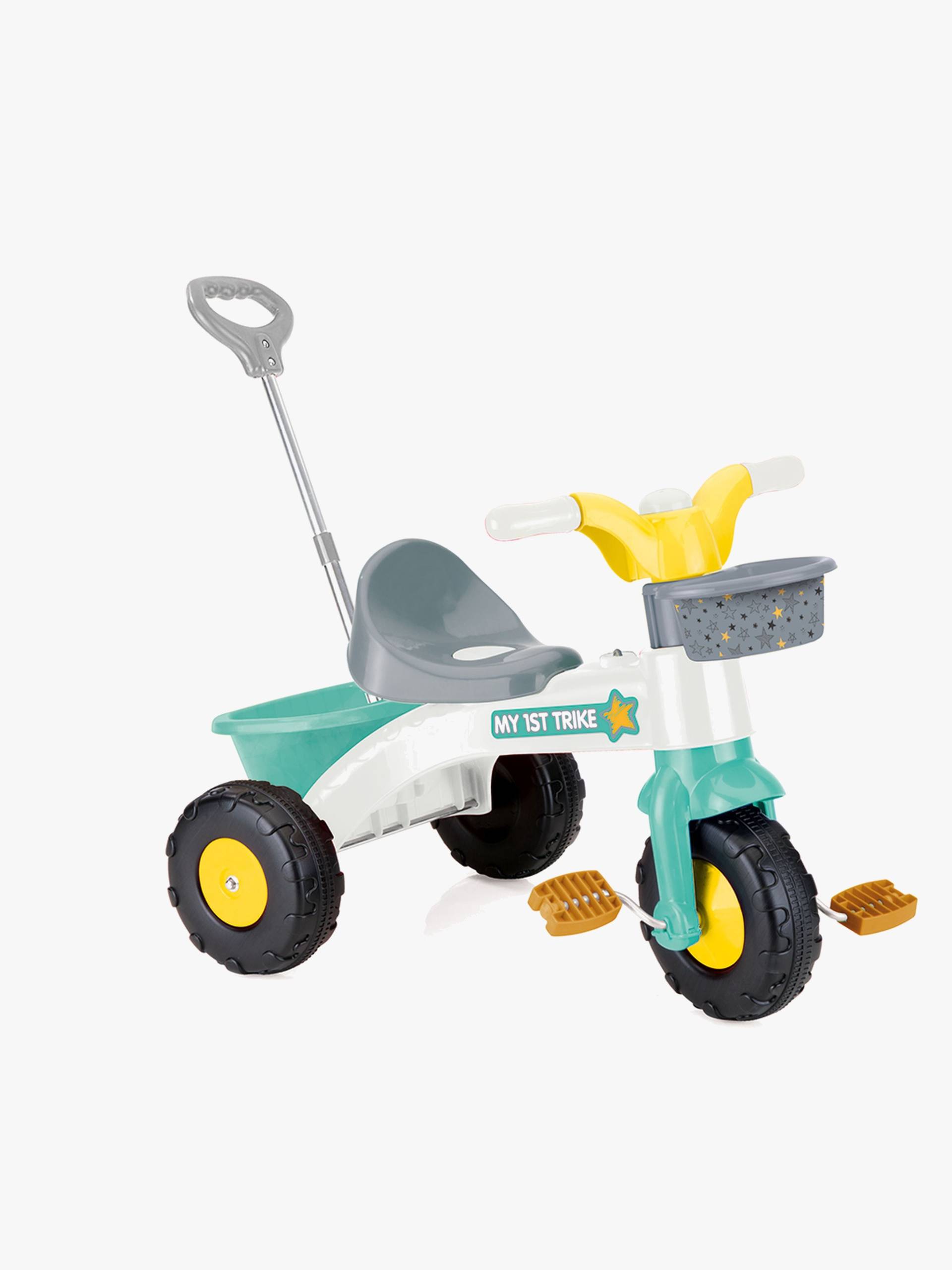 Dolu My First Trike Parent Handle Dreirad, Weiß/Blau von DOLU