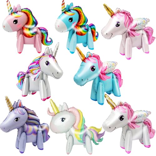 Folienballon Einhorn, 3D Einhorn Luftballons 8 Stück, Aluminiumfolie Einhorn Luftballons Geburtstagsdeko, Einhorn Luftballon Helium Walking Ballon Geschenke für Geburtstag Hochzeiten Baby Shower Folienballon Einhorn, 3D Einhorn Luftballons 8 Stück, Aluminiumfolie Einhorn Luftballons Geburtstagsdeko, Einhorn Luftballon Helium Walking Ballon Geschenke für Geburtstag Hochzeiten Baby Shower von DONCOO
