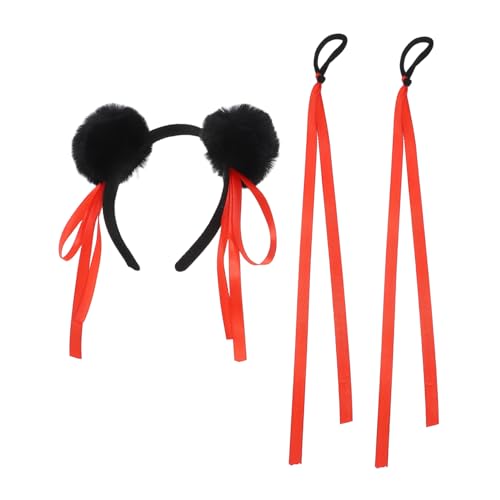 DONFAMDS 1 Satz Kawaii Plüsch Ball Haarreif für Weiche und Eisenkonstruktion für Verkleidungen und Orientalische mit Haargummis Halloween und Aufführungen von DONFAMDS